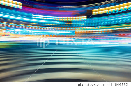 City motion blurred intersection background at night 114644782