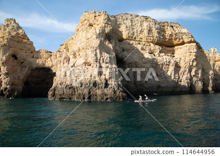 stunningly beautiful rocks in ocean near coast 114644956