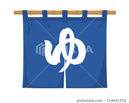 Hot spring curtain vector illustration navy blue 114645358