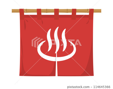 Hot spring curtain vector illustration red Hot spring curtain vector illustration red 114645366