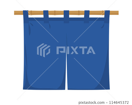 Plain Noren Vector Illustration Navy Blue 114645372