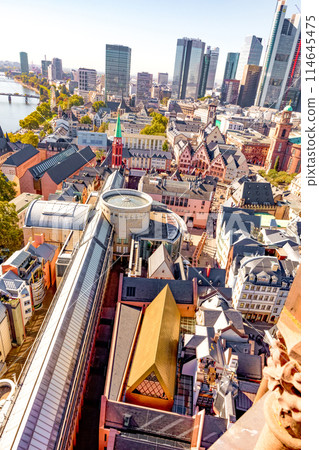 Old town of Frankfurt with Kaiserdom, seen from above Old town of Frankfurt with Kaiserdom, seen from above 114645475