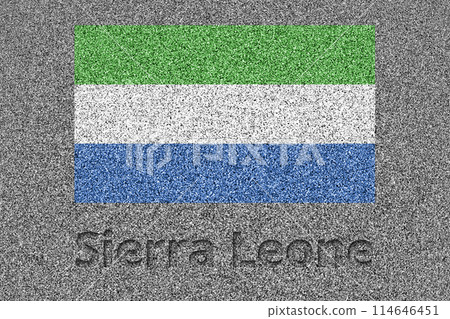 The Sierra Leone flag painted on a stone slab with the words "Sierra Leone" carved into it The Sierra Leone flag painted on a stone slab with the words "Sierra Leone" carved into it 114646451