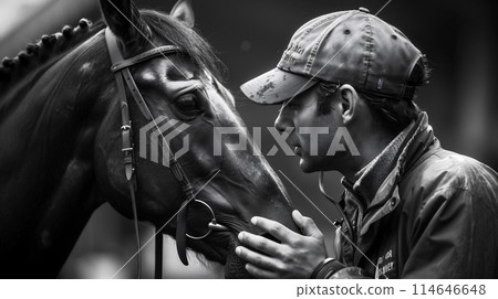 The bond between horse and jockey 114646648