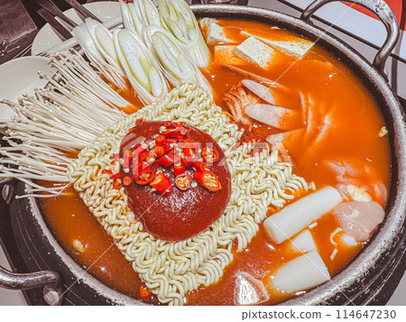 Cheesy Tokbokki korean traditional food 114647230