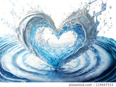 Colorful hearts floating on the water 114647533