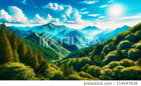 Summer sky and mountain Summer sky and mountain 114647636