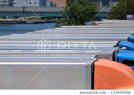 Lined up truck image Lined up truck image 114648496