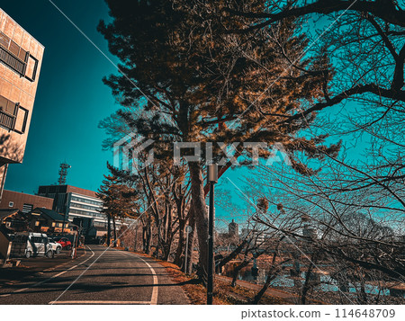 Walking path along the Otsu River, Higashi-Okazaki Station, Okazaki City, Aichi Prefecture Walking path along the Otsu River, Higashi-Okazaki Station, Okazaki City, Aichi Prefecture 114648709