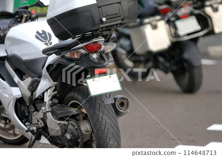 Parked motorcycle Parked motorcycle 114648713