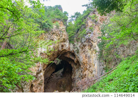 World Heritage Site "Sado Island Gold Mine" Doyu no Warito, Japan 114649014