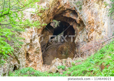 World Heritage Site "Sado Island Gold Mine" Doyu no Warito, Japan 114649015