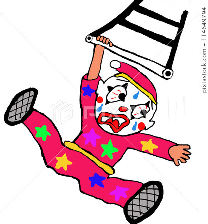 A clown swinging at the circus A clown swinging at the circus 114649794