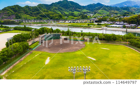 Baseball field photographed by drone Baseball field photographed by drone 114649797
