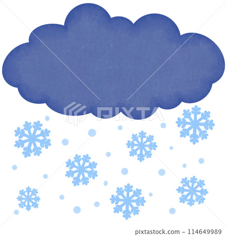 cartoon clouds with snow falling 114649989