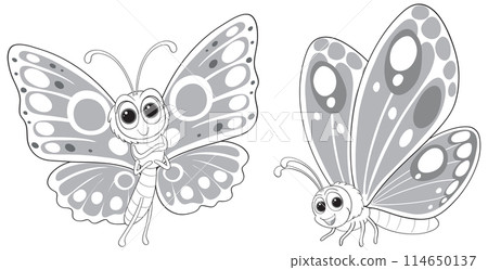 Butterfly Girl Cartoon Illustration Butterfly Girl Cartoon Illustration 114650137
