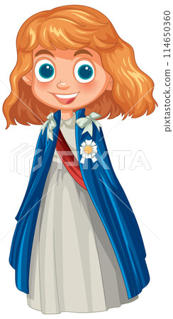 Happy Young Girl in Festive Attire 114650360