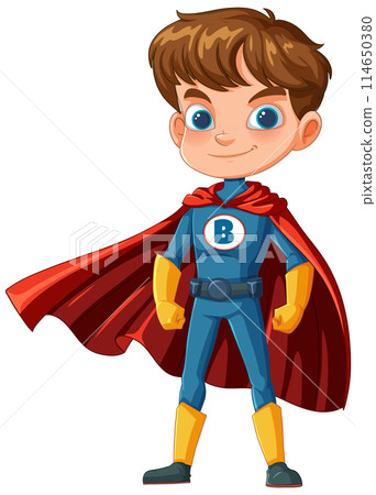 Superhero Boy in Vibrant Costume 114650380