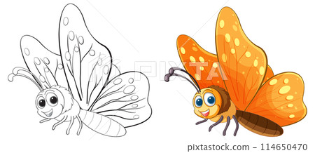 Colorful Butterfly Illustration in Two Styles 114650470