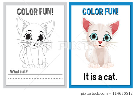 Color Fun! Cat Illustration Activity 114650512