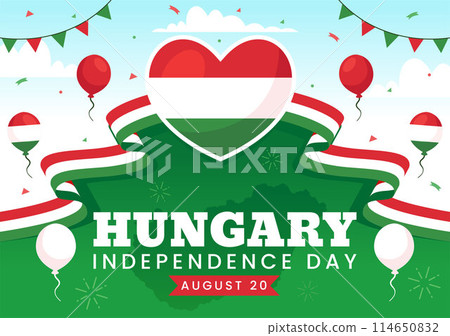 Happy Hungary Independence Day Vector Illustration featuring the Hungarian Waving Flag Background for National Holiday Flat Style Cartoon Background Happy Hungary Independence Day Vector Illustration featuring the Hungarian Waving Flag Background for National Holiday Flat Style Cartoon Background 114650832
