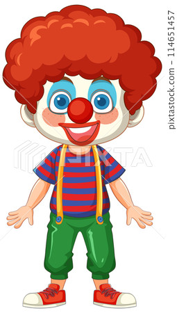 Cheerful Cartoon Clown Illustration 114651457