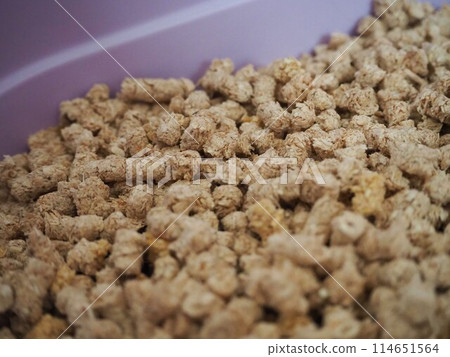 A photo of cat litter made from cypress wood A photo of cat litter made from cypress wood 114651564