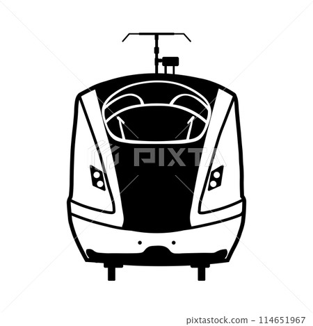 Hokuriku Shinkansen E7 series W7 series stamp illustration black 114651967
