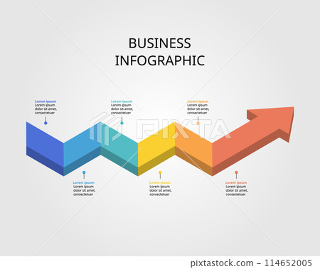 timeline arrow step chart template for infographic for presentation for 6 element 114652005