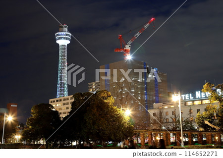 Yokohama Port night view Yamashita Park 114652271