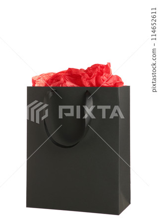 Black shopping bag isolated on white background. 114652611