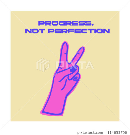 Peace finger sign with phrase flat design poster card Peace finger sign with phrase flat design poster card 114653706