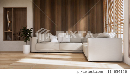 sofa armchair minimalist design in living room muji style 114654136