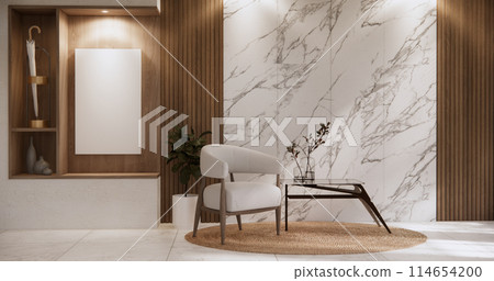 chair minimalist design in living room muji style.3D rendering chair minimalist design in living room muji style.3D rendering 114654200