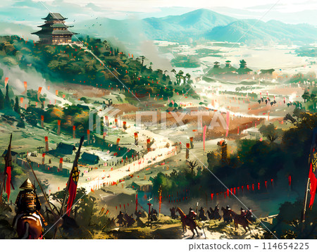 日本戰國時代的遠景影像 日本戰國時代的遠景影像 114654225