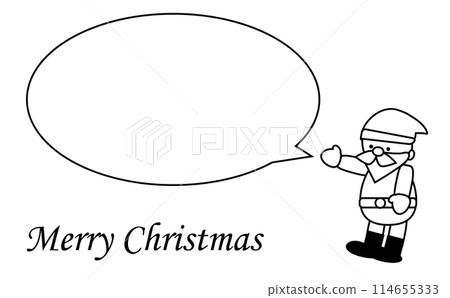 Round speech bubble and Santa Claus Round speech bubble and Santa Claus 114655333