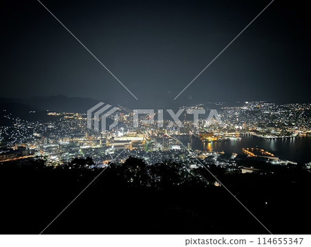 從山上看美麗的夜景 從山上看美麗的夜景 114655347