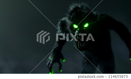 Fury Unleashed: Angry Black Yeti in 3D. Generative AI 114655673