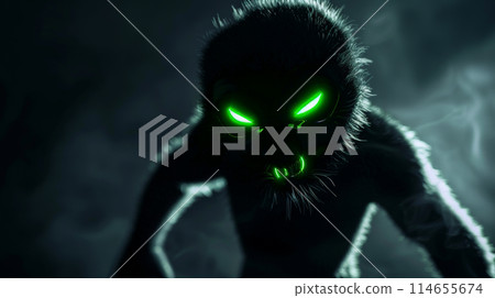 Fury Unleashed: Angry Black Yeti in 3D. Generative AI 114655674