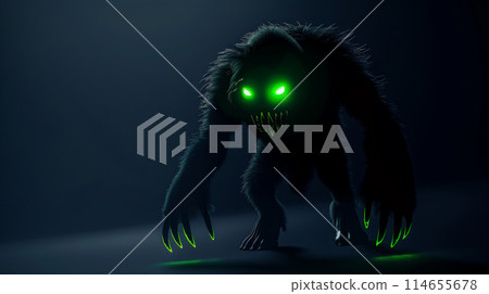 Fury Unleashed: Angry Black Yeti in 3D. Generative AI 114655678