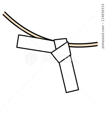 Illustration of a simple tied fortune slip 114656314