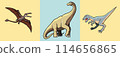 Dinosaurs, prehistoric extinct reptiles 114656865
