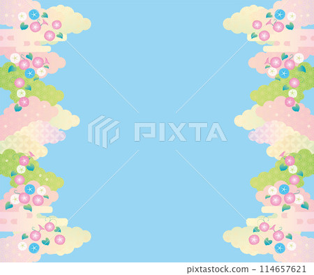 背景素材-日式牽牛花2022-13向量 背景素材-日式牽牛花2022-13向量 114657621