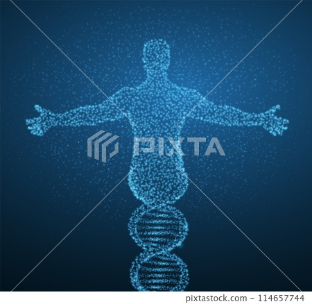 Human DNA. Medical technology, gene evolution, cellular health, nervous system 114657744