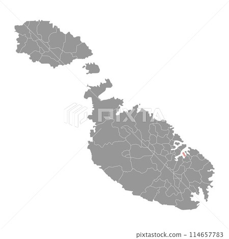 Senglea District map, administrative division of Malta. Vector illustration. Senglea District map, administrative division of Malta. Vector illustration. 114657783