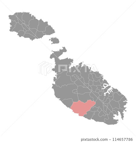 Siggiewi District map, administrative division of Malta. Vector illustration. 114657786