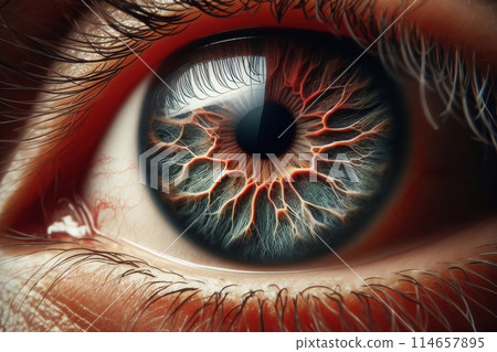 beautiful female eye with blue eye 114657895