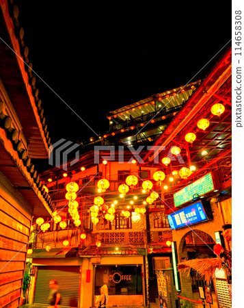 台灣,九份(九份)老街的夜晚_HDR/動漫風格 台灣,九份(九份)老街的夜晚_HDR/動漫風格 114658308
