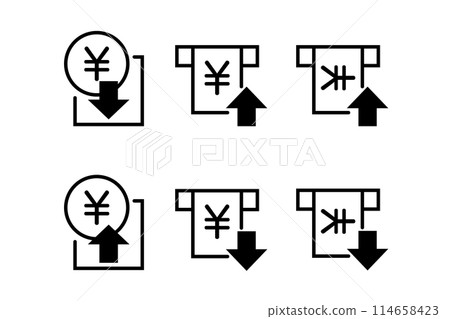 代表存款和提款的圖示集 代表存款和提款的圖示集 114658423