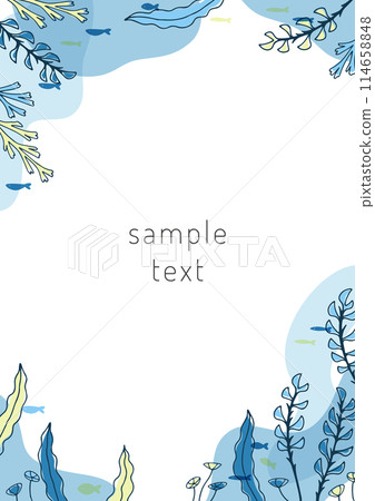 Frame of seaweed and sea creatures Frame of seaweed and sea creatures 114658848
